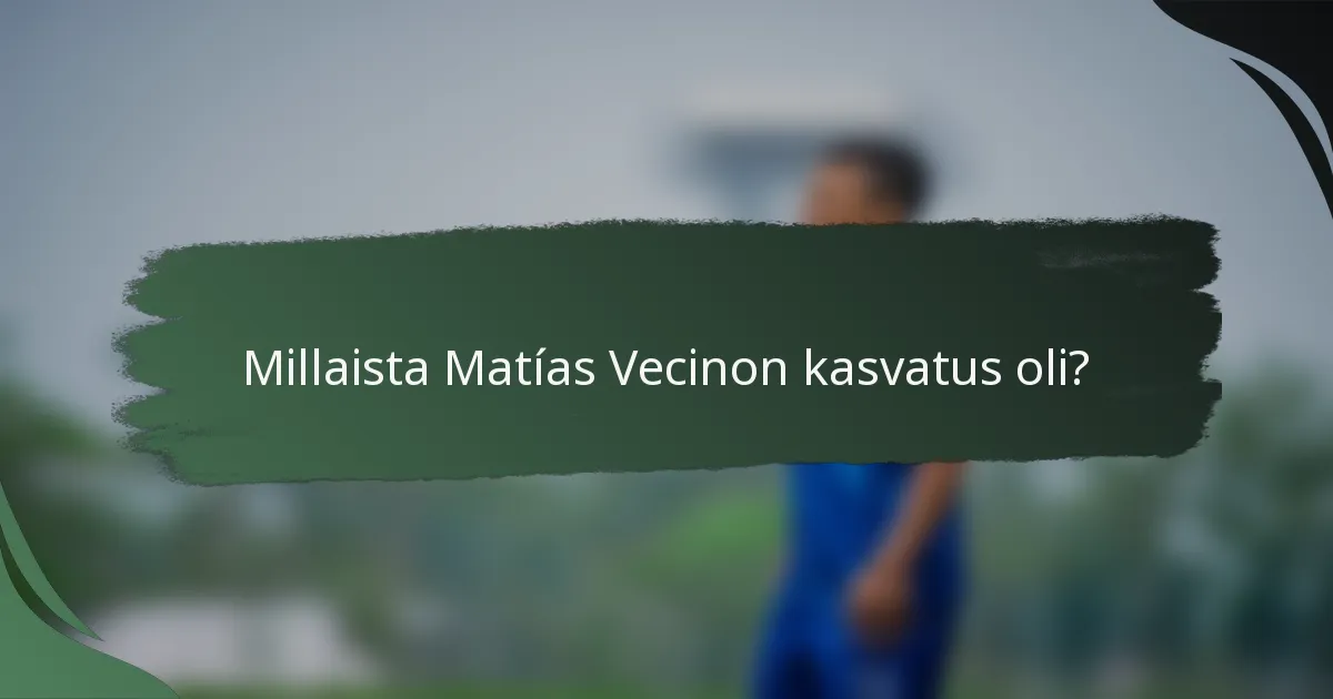 Millaista Matías Vecinon kasvatus oli?