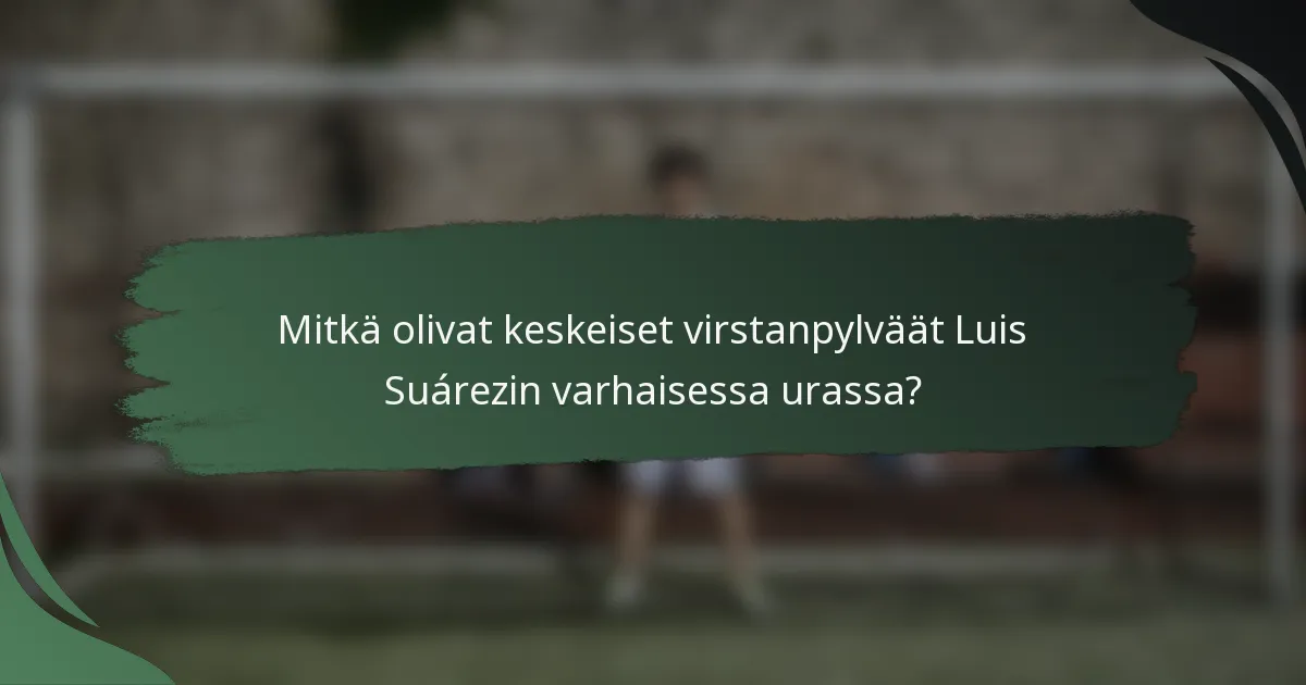 Mitkä olivat keskeiset virstanpylväät Luis Suárezin varhaisessa urassa?